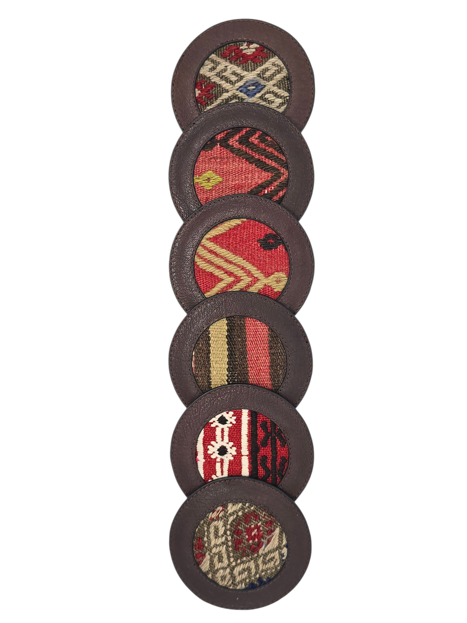 Antique Kilim & Leather Coaster