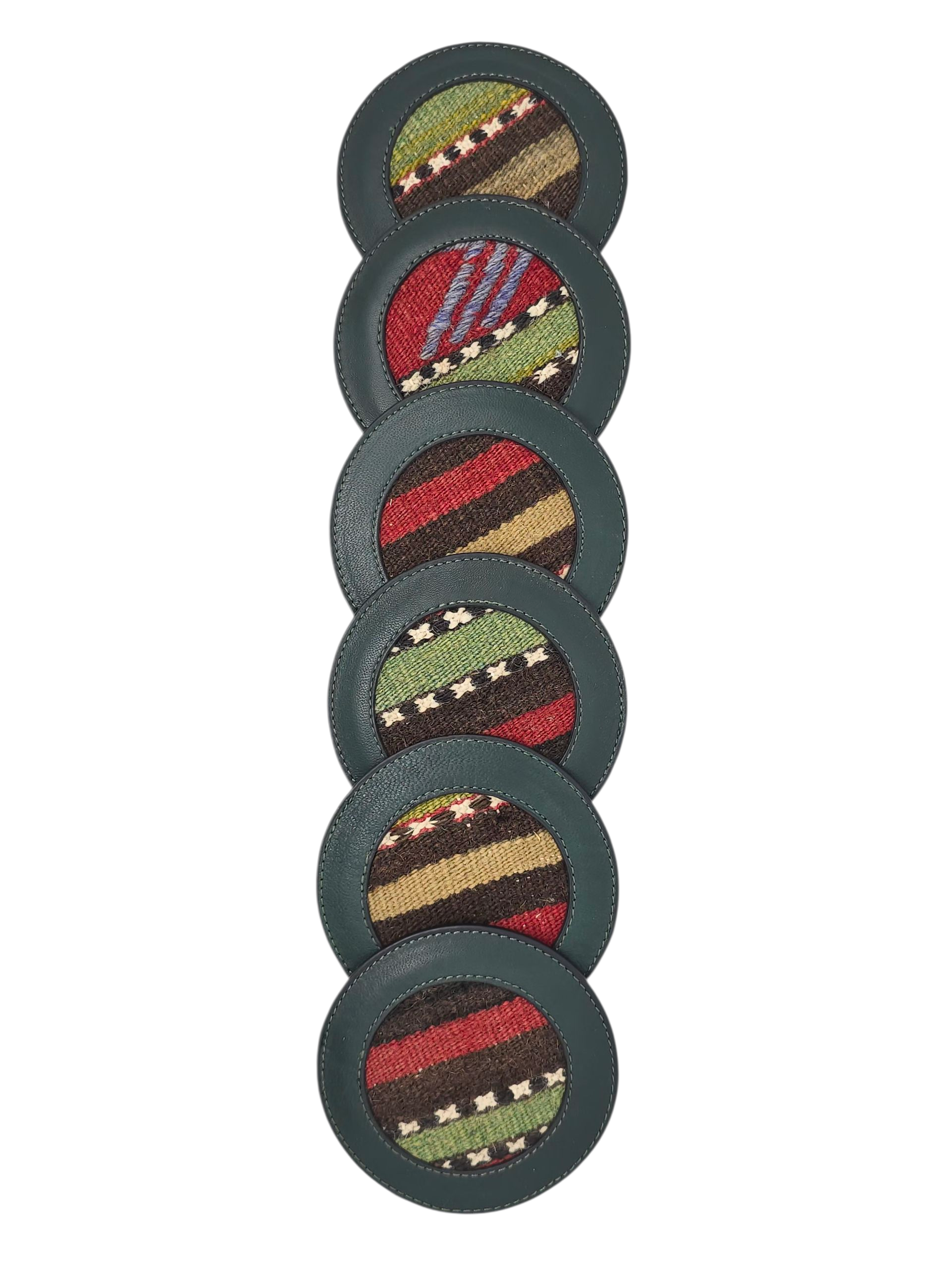 Antique Kilim & Leather Coaster