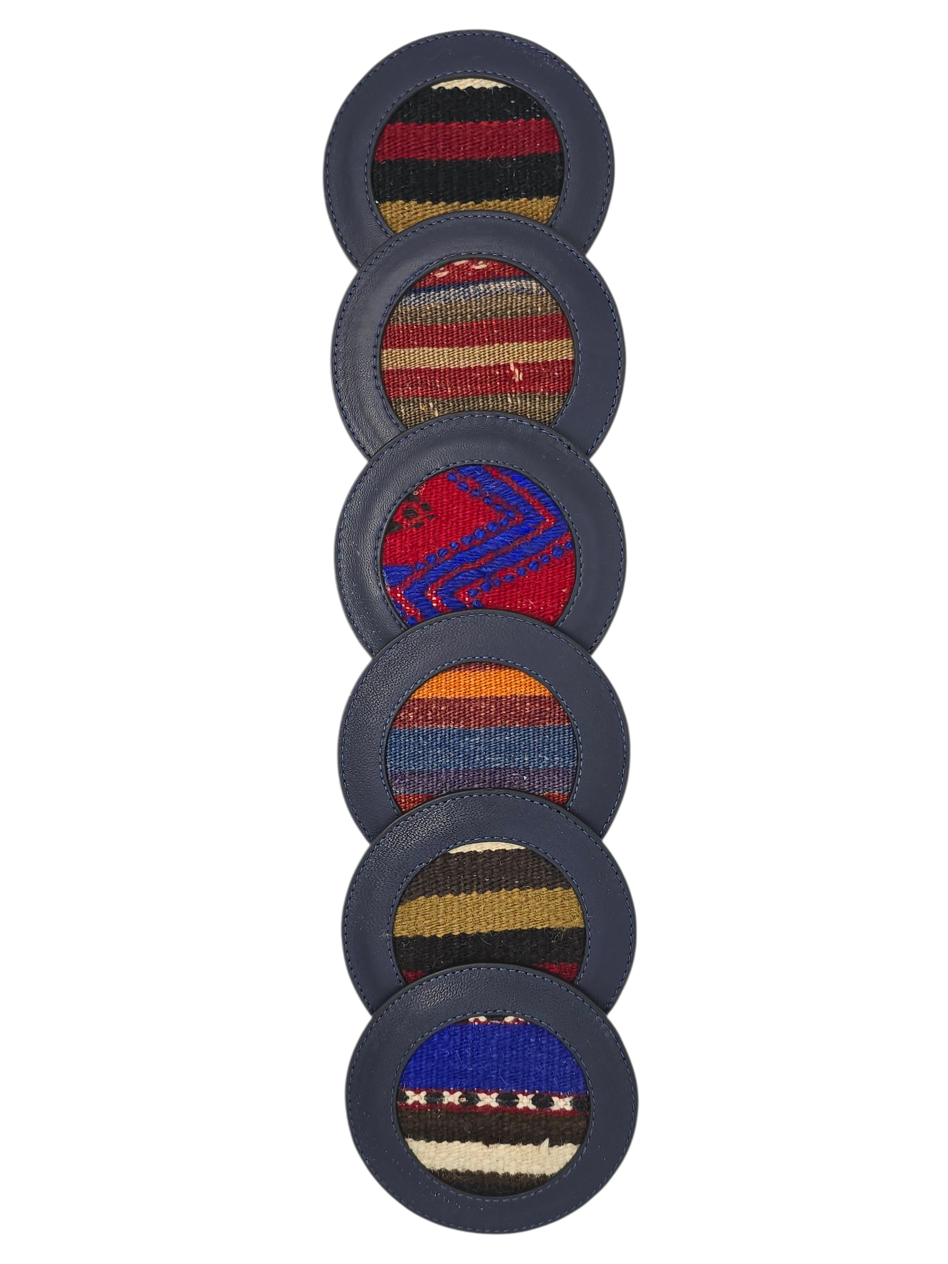 Antique Kilim & Leather Coaster