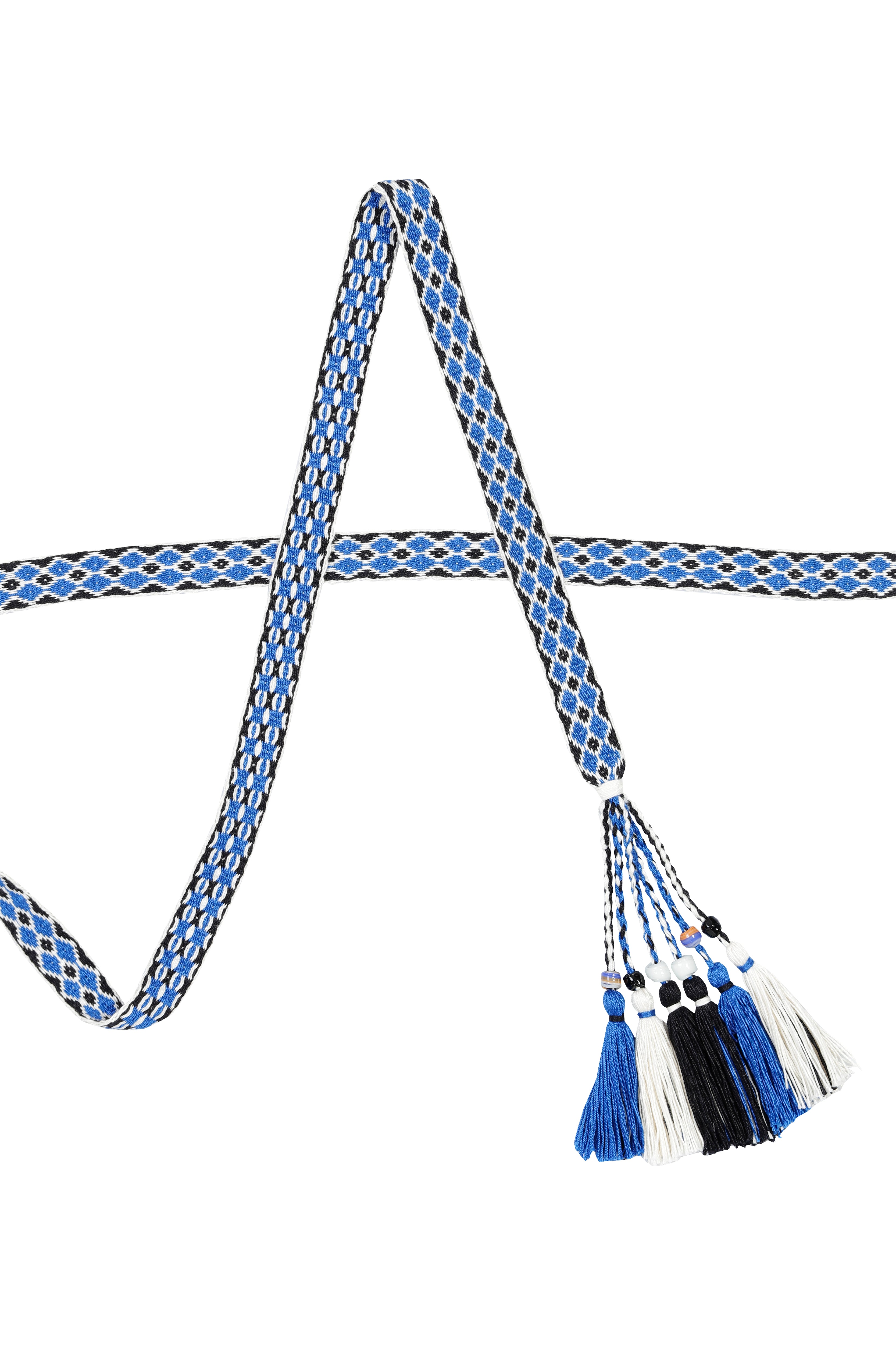 stylish blue and back belt