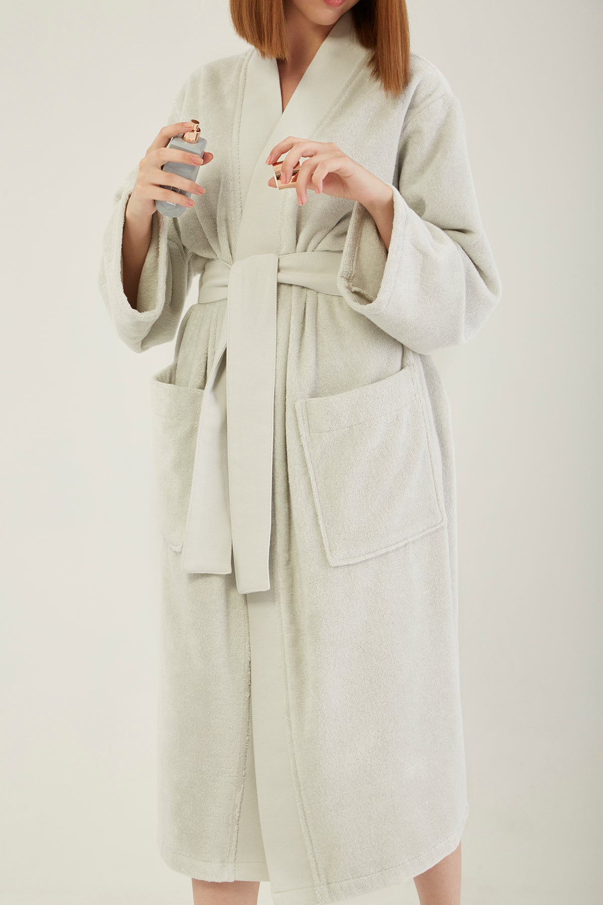 olive bathrobe
