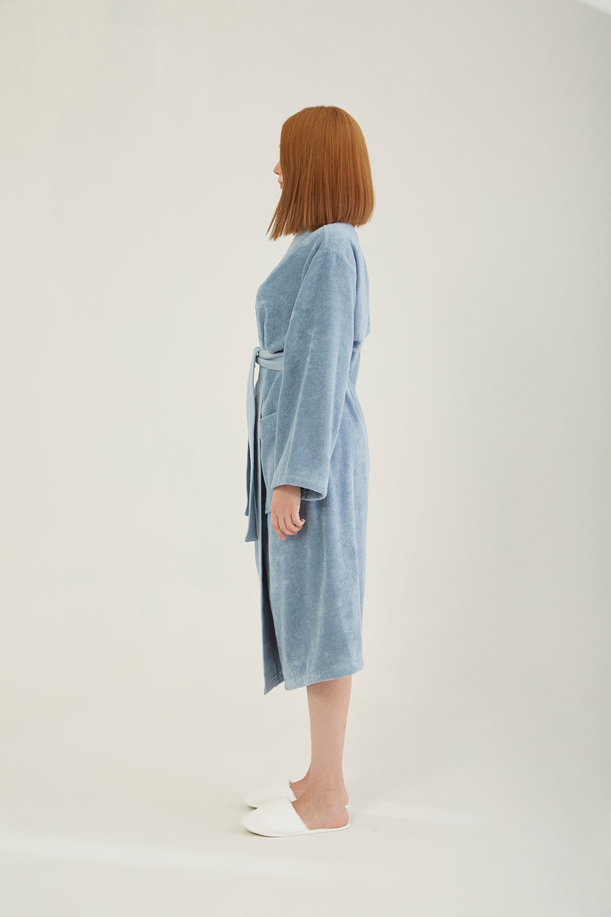 blue bathrobe for women