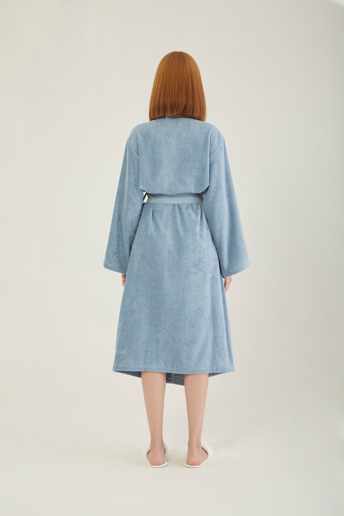 blue bathrobe back