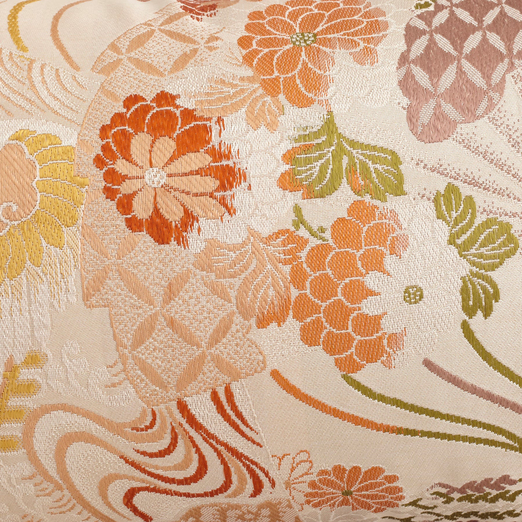 floral design on a japanese pillow