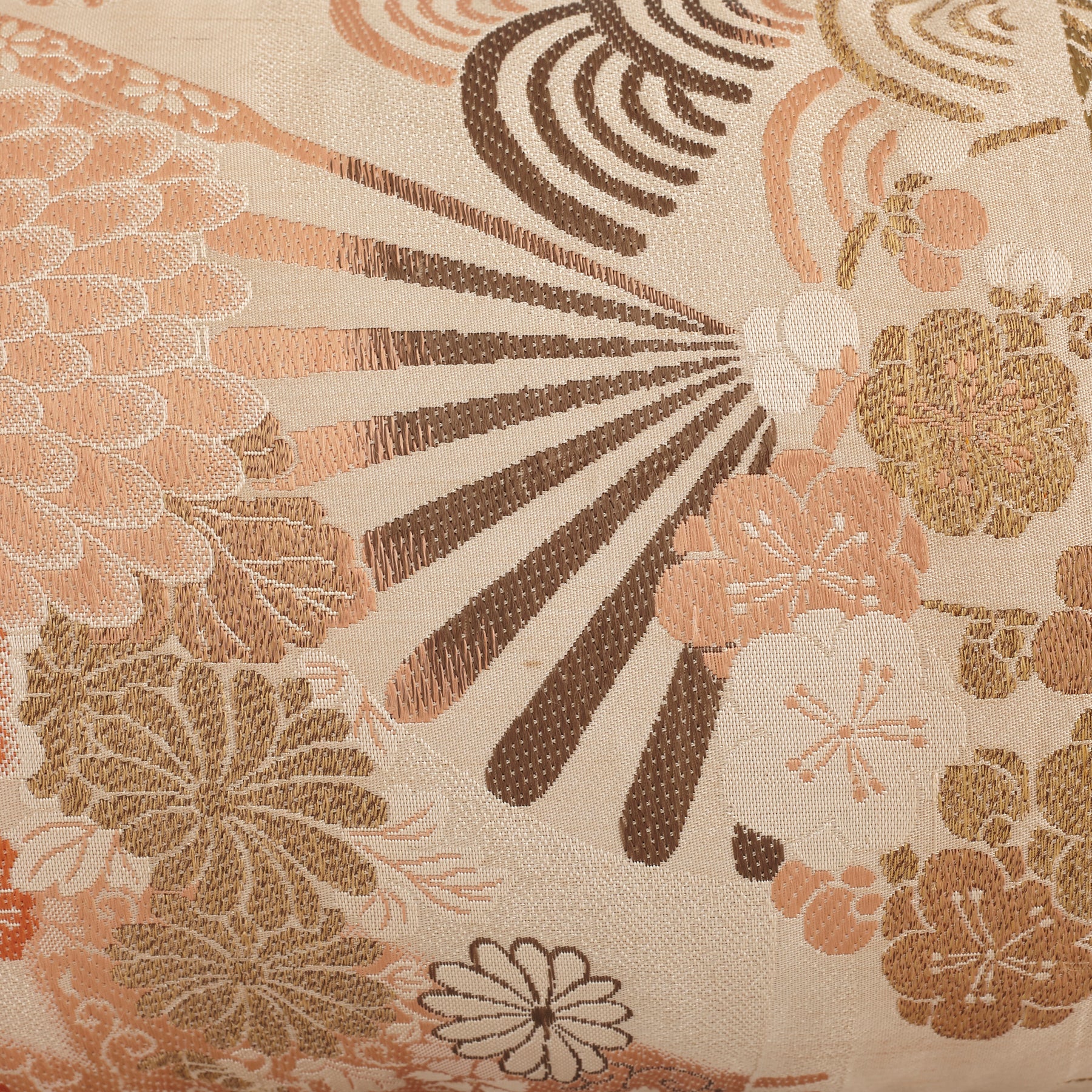 pillow design of a fan and flowers