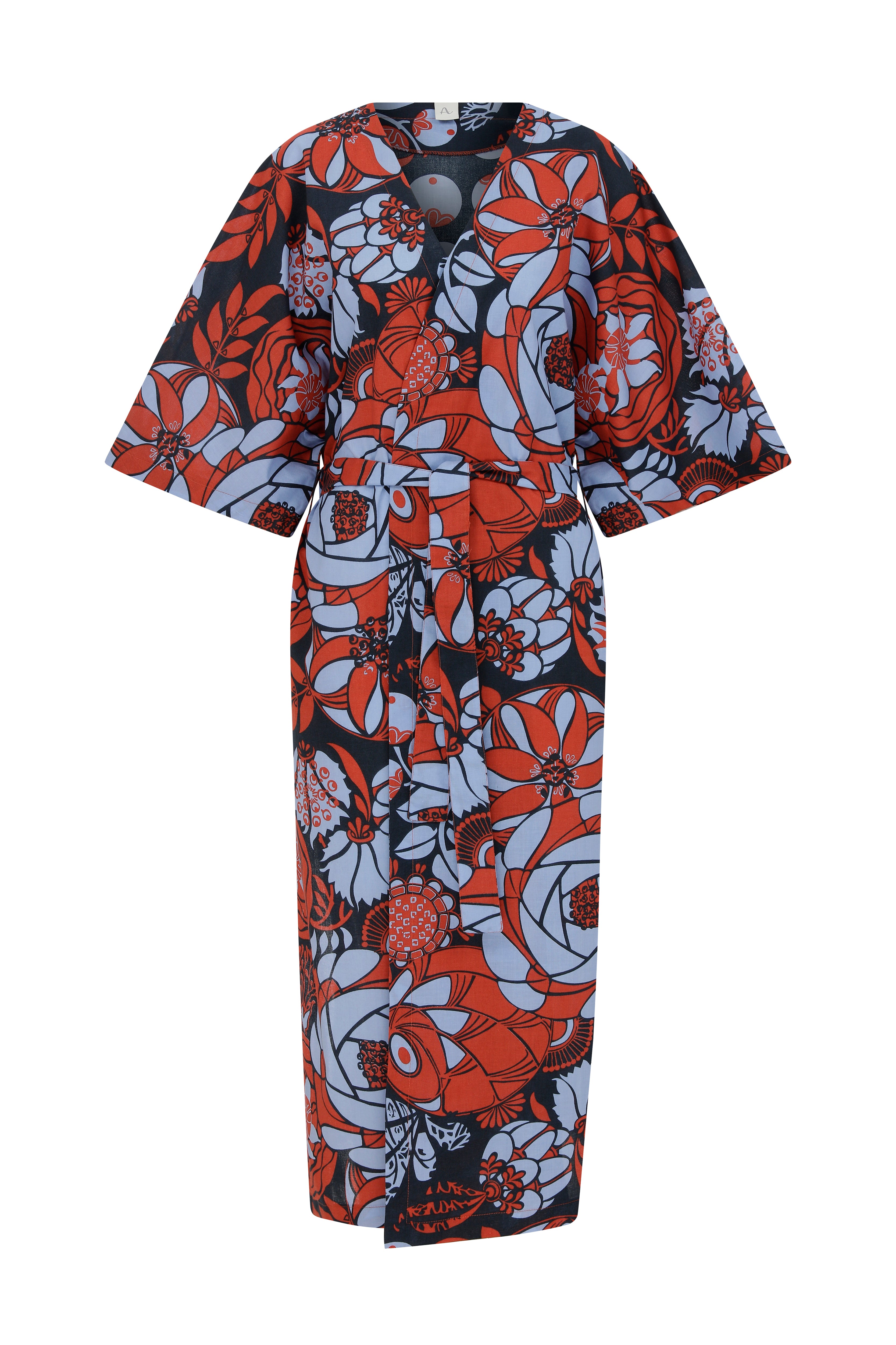 red flower kimono women