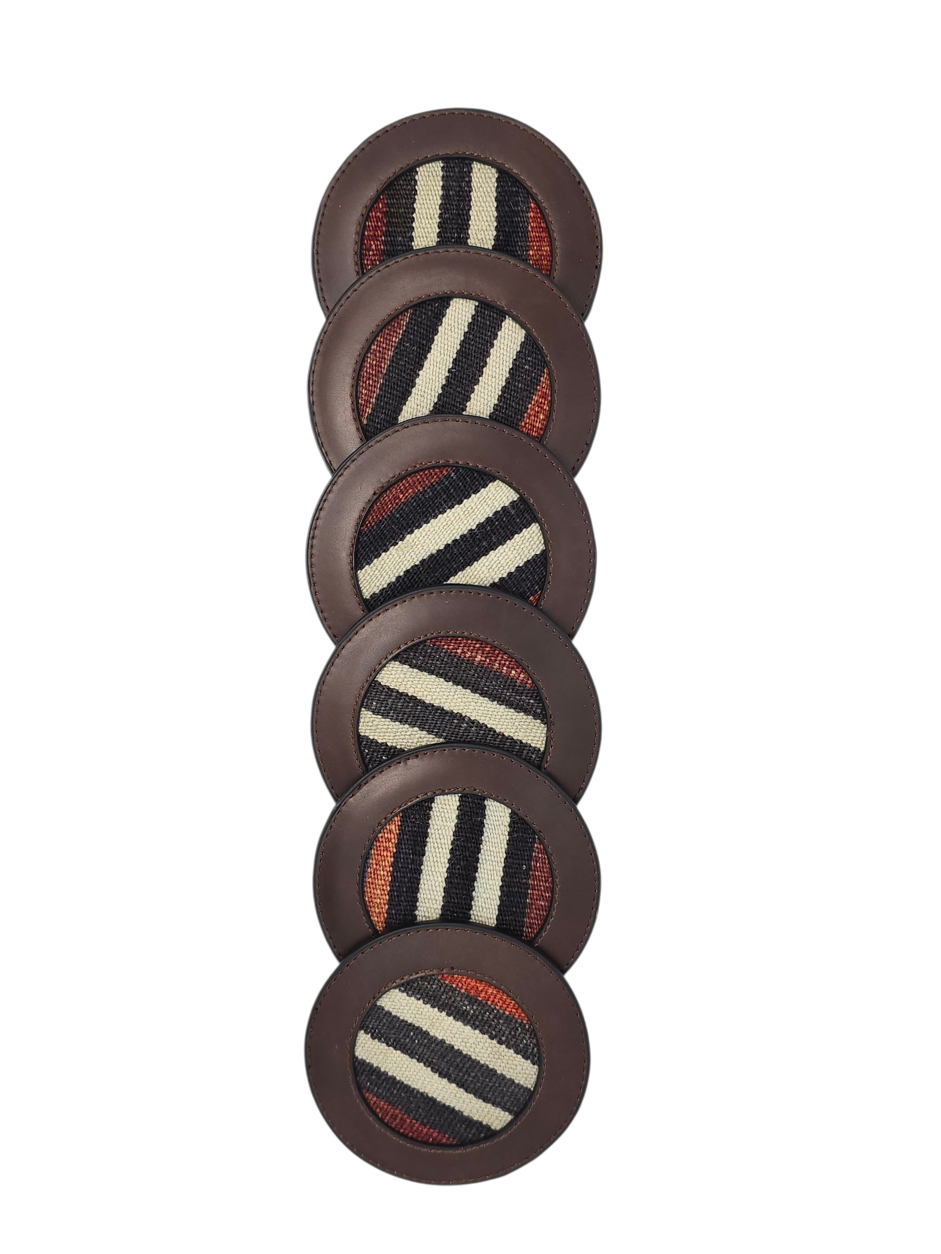 Antique Kilim & Leather Coaster