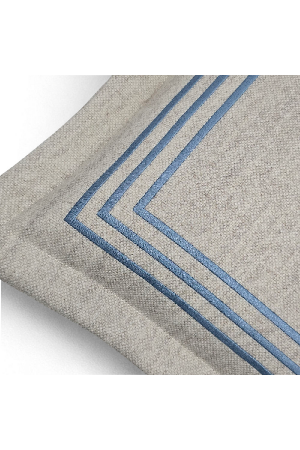 Limited Edition Pillows Style#29 | Flange with Blue Embroidered Border