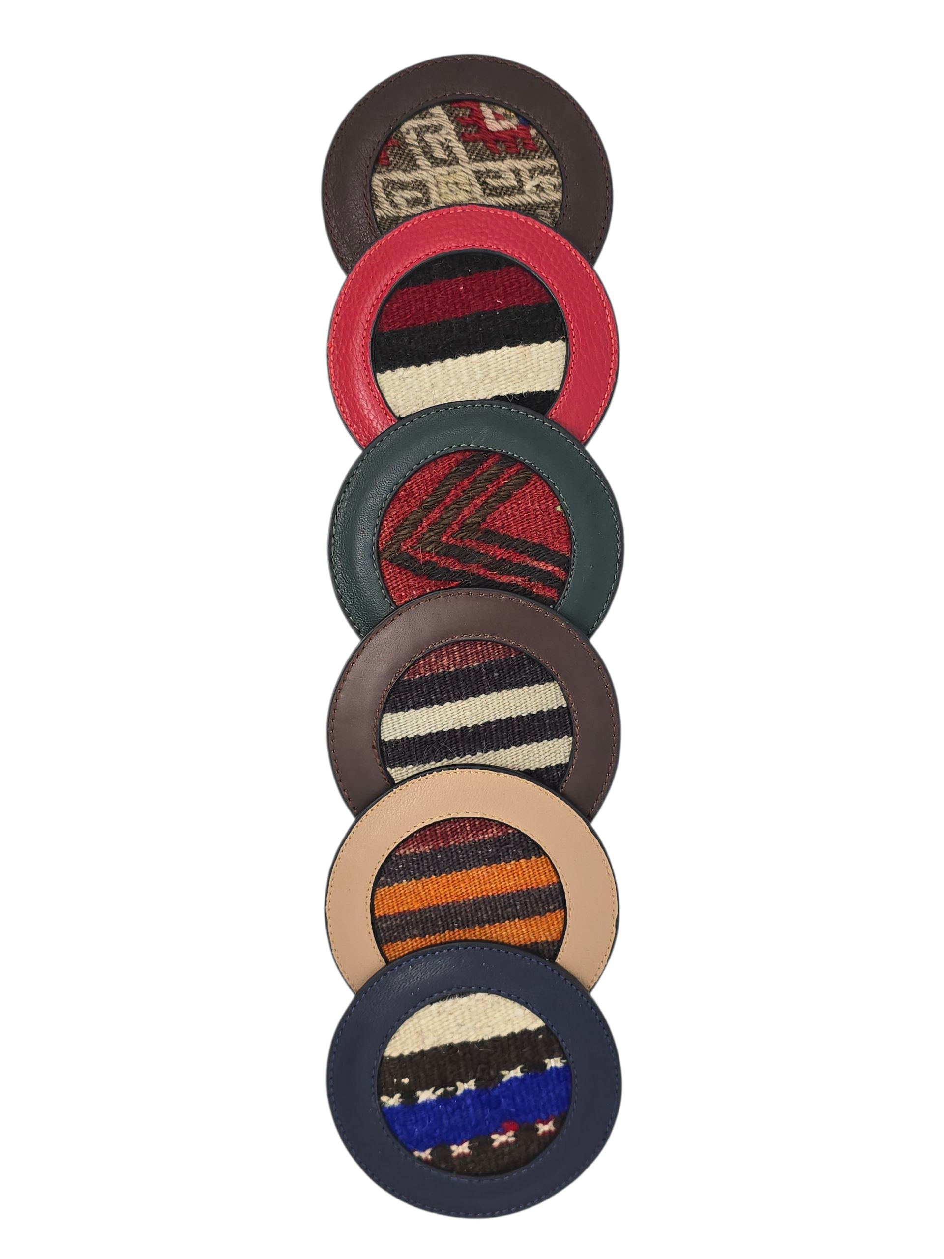 Antique Kilim & Leather Coaster