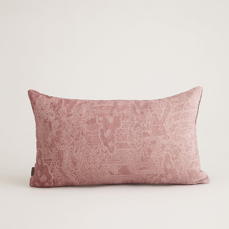 red floral design on japanese pillow