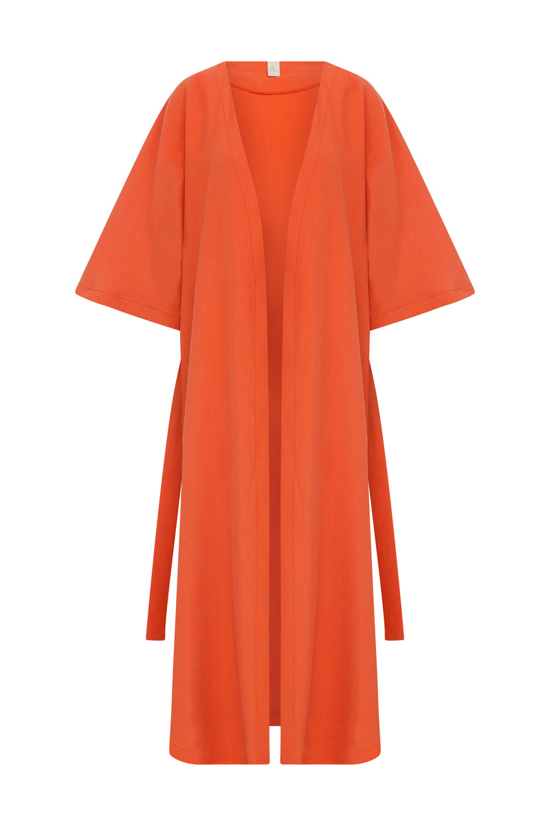 orange bathrobe front