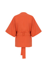 orange short kimono back