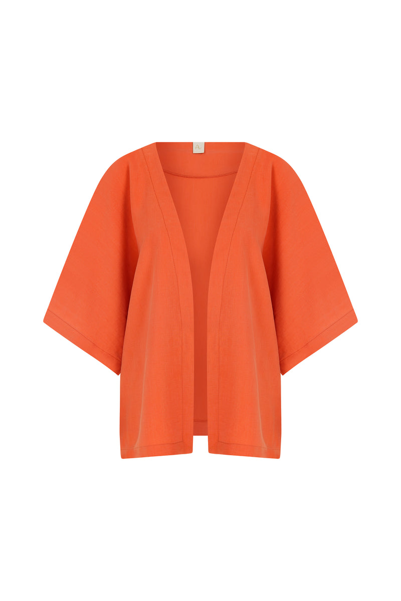 orange short kimono