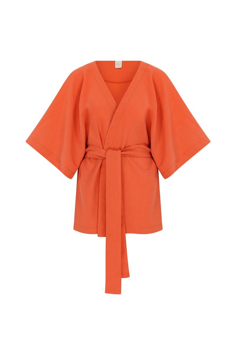 orange mini kimono
