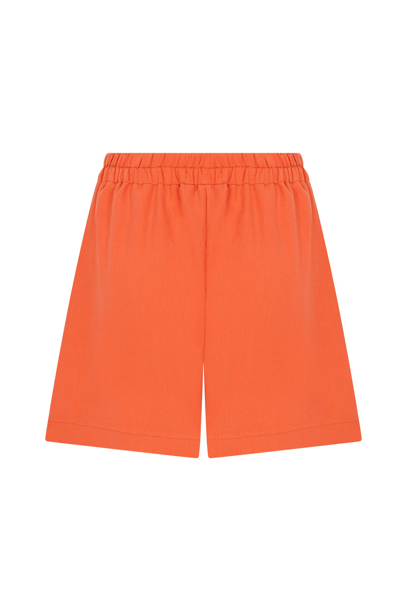 modern orange shorts back